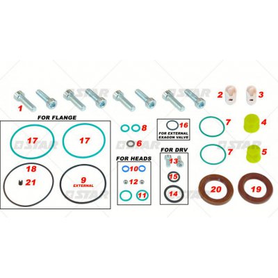 Star 60321 zestaw uszczelka VDO CR RENAULT/OPEL A2C80584700